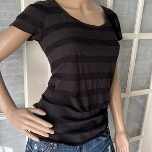 Victoria’s Secret black/gray stripe lightweight T-shirt